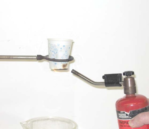 Set up for Boiling Water in a Paper Cup demo