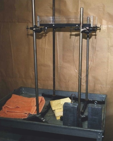 Set up for Cutting Ice Blocks with a Wire 