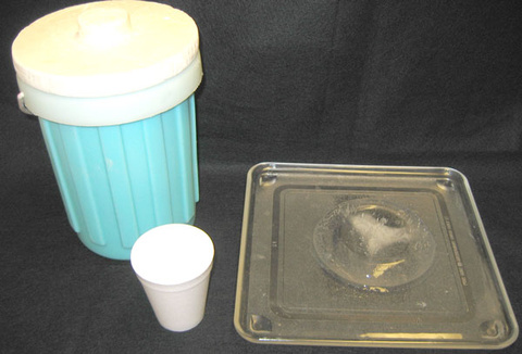 Ice chunk with large depression, Liquid Nitrogen.