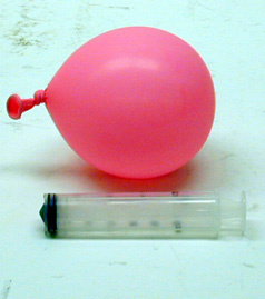  Small Balloon (7 inch), Dry Ice, Modified Syringe
