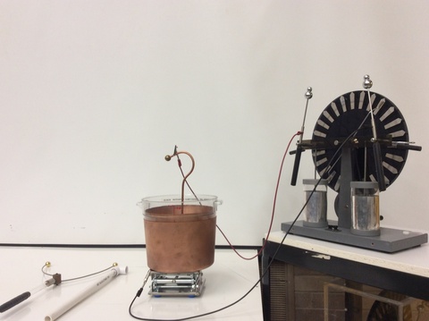 Wimshurst generator, dissectible Leyden Jar
