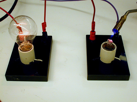 Two 25 Watt bulbs in sockets