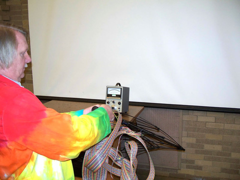 Umbrella with ribbon cable