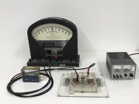 Overhead Motor, Galvanometer, Power Supply
