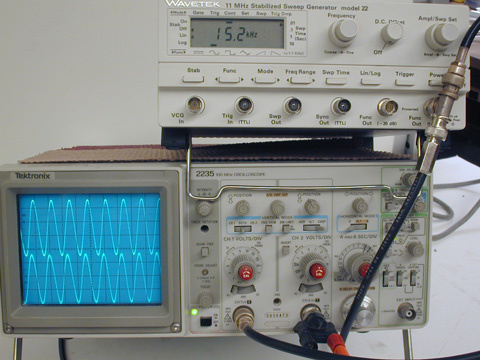 resonant circuit oscilloscope trace