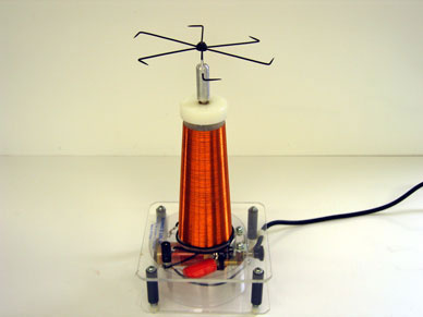 Corona Discharge Demo, Tesla Coil & Pinwheel