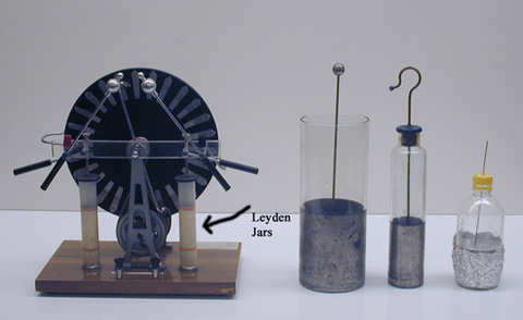 Leyden Jars, Wimshurst machine