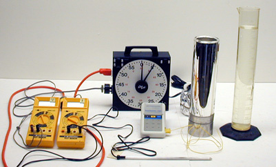 Set up for Electrical Equivalent of Heat demo