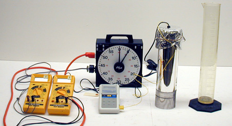 Set up for Electrical Equivalent of Heat demo