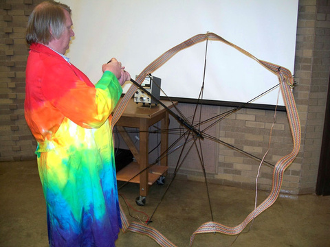 Umbrella with ribbon cable