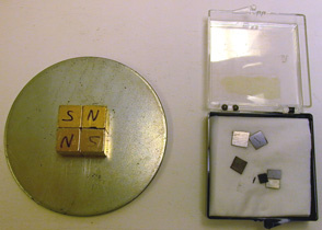 Neodymium magnets, 1 x 6 x 6mm graphite squares