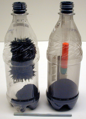  Iron Filings in Pop Bottles with Inserted Test Tube