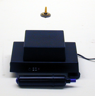 Levitron with tops, perpetuator, top starter