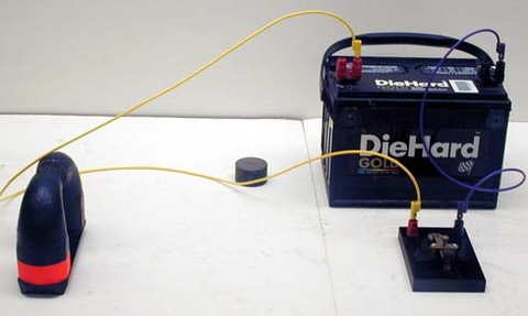 12 V car battery, Key Switches, Large Horn Magnet, Long banana cords