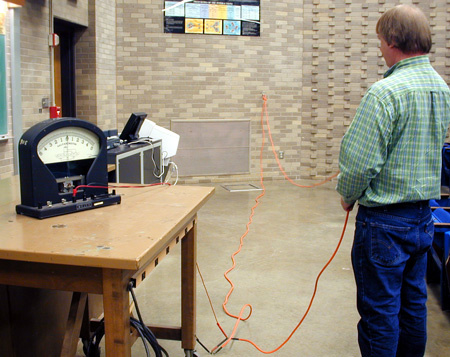 50 ft extension cord with banana plug ends, Galvanometer, Oscilloscope