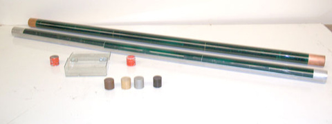 Copper Tubes with Liquid Crystal Sheets, Magnets, Brass, Iron, Aluminum Slugs,