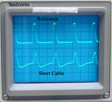 Speed of Light Oscilloscope trace