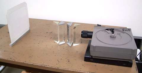 prisms, slide projector
