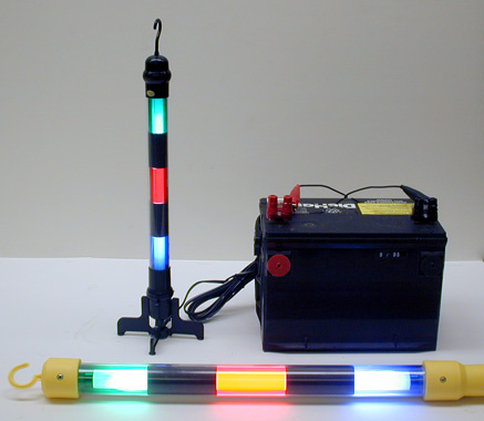 Fluorescent light wand, 12 V battery