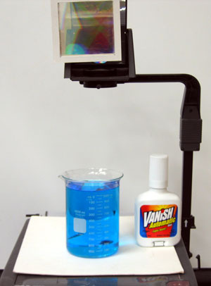Overhead Projector with Tube of Water and "Vanish"