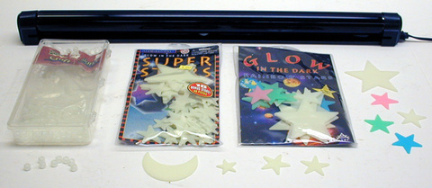 3 Packs of Glow in the Dark Stars and Black Light