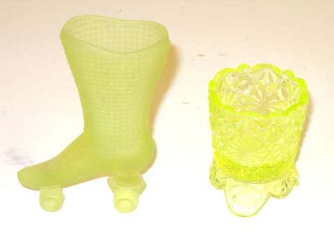 Vaseline glass objects.