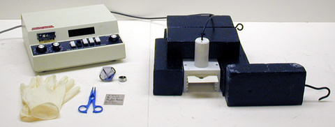 Nucleus Model 500 Scaler (2nd Floor), Geiger Tube (2nd Floor), Lead Bricks, Silver Foil, Neutron Howitzer.