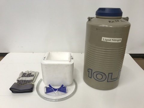  Liquid Nitrogen reservoir, 3/8 ID Tygon Vacuum tubing, Liquid Nitrogen, Gloves, Safety Glasses.