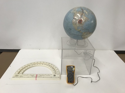 Earth Globe with Solar Cell, Multimeter with backlit display,