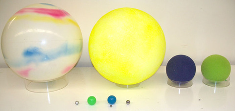 Beads and Styrofoam balls. Soccer ball, marbles, ball bearings