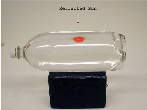 8" X 8" X 2" high block, 2 L bottle full of water, 2 large coins.