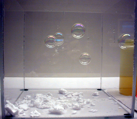 Plexiglas Box, CO2, Soap Bubbles.
