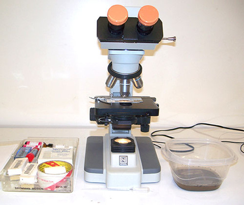 Video Microscope, Pond Scum, Microscope Slides and Slip Covers.