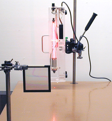 Holographic diffraction grating, see through laser.