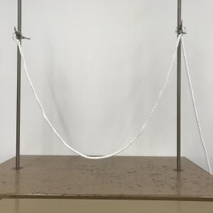 Rope hung between two support rods